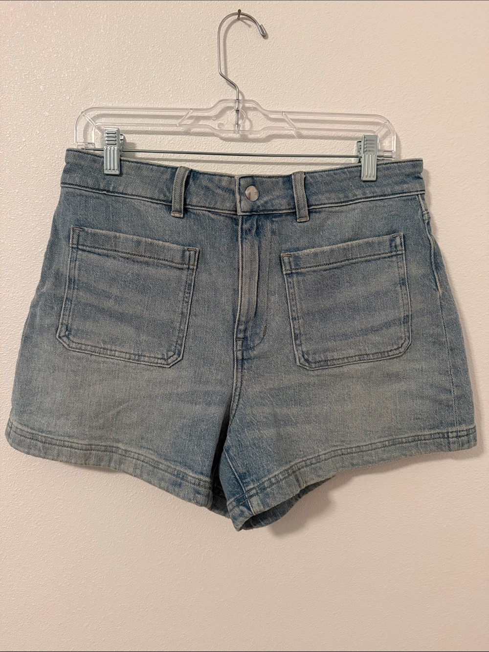 Madewell Light Blue Denim Patch-Pocket Jean Shorts